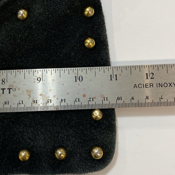 Vintage Black Studded Fringe Crossbody Suede Bag - Picture 12 of 14